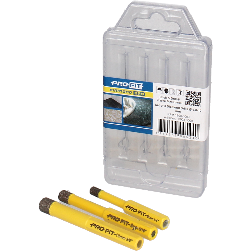 Timanttiporasarja 3 osaa 6-8-10mm